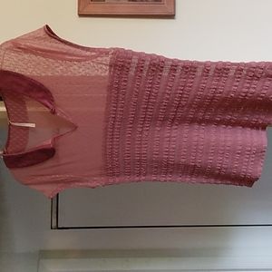 Dark pink sheer free people top